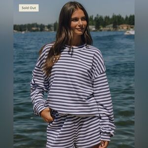 DAILY DRILLS Navy Stripe Long Sleeve